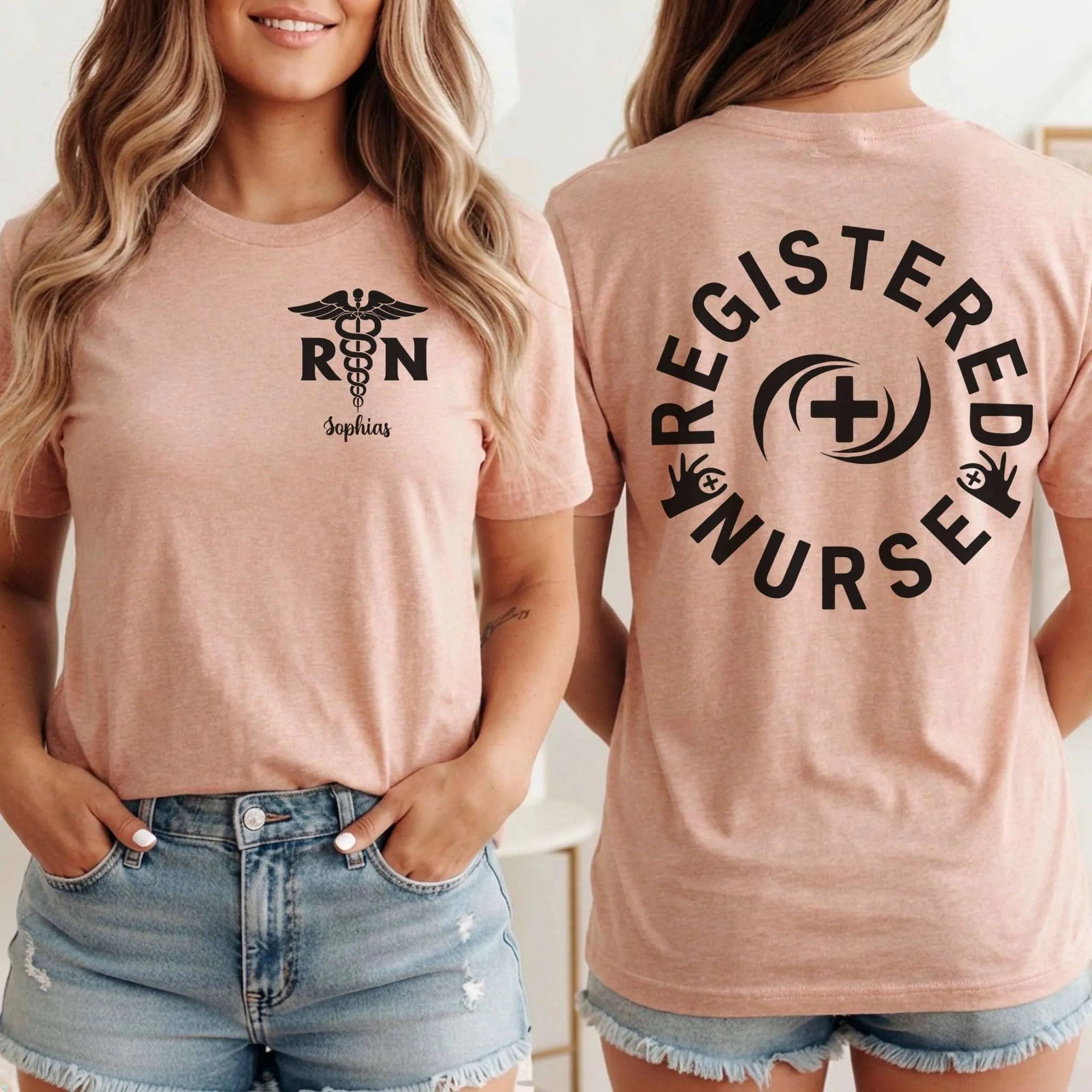Registered Nurse RN Caduceus Custom Nurse T-Shirt