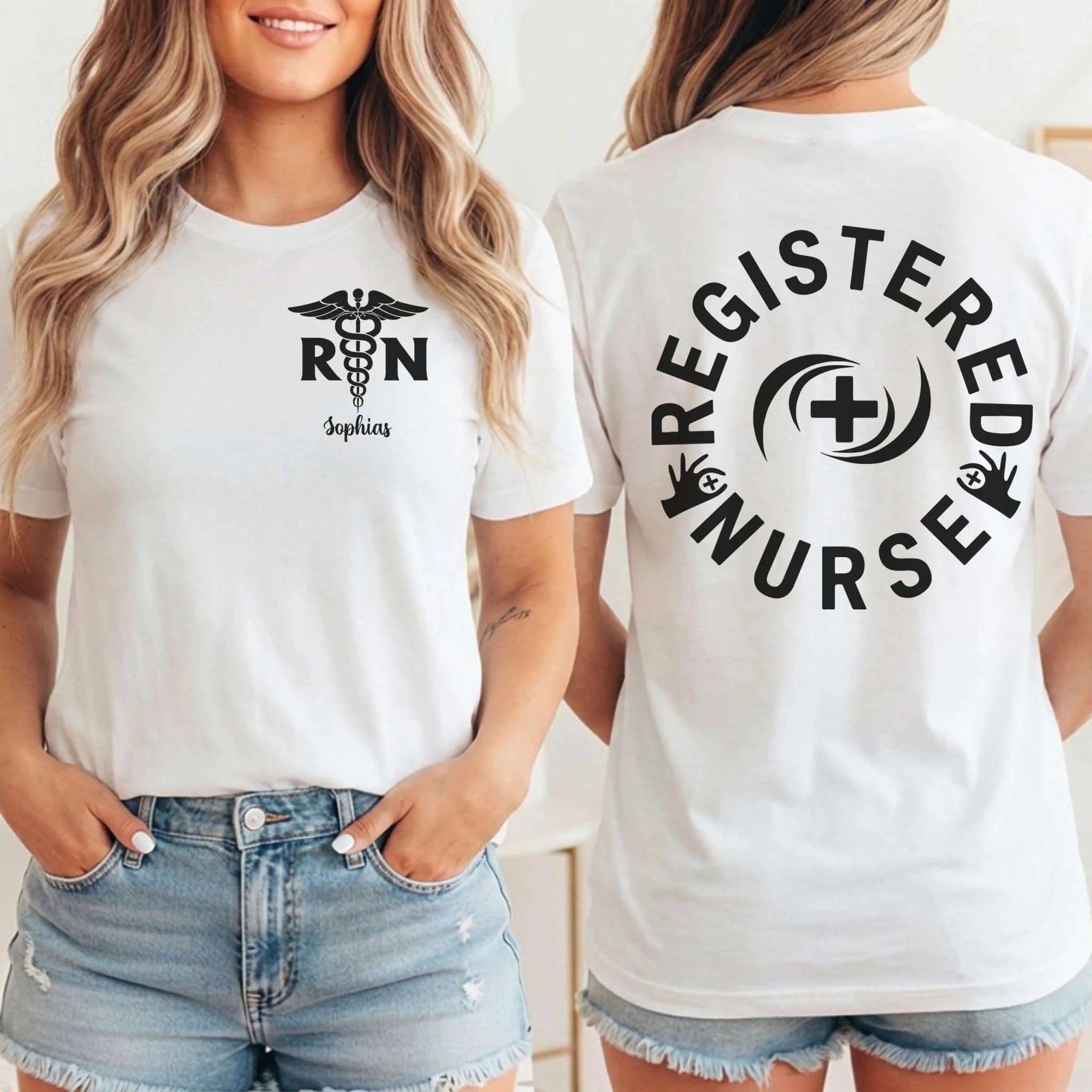 Registered Nurse RN Caduceus Custom Nurse T-Shirt
