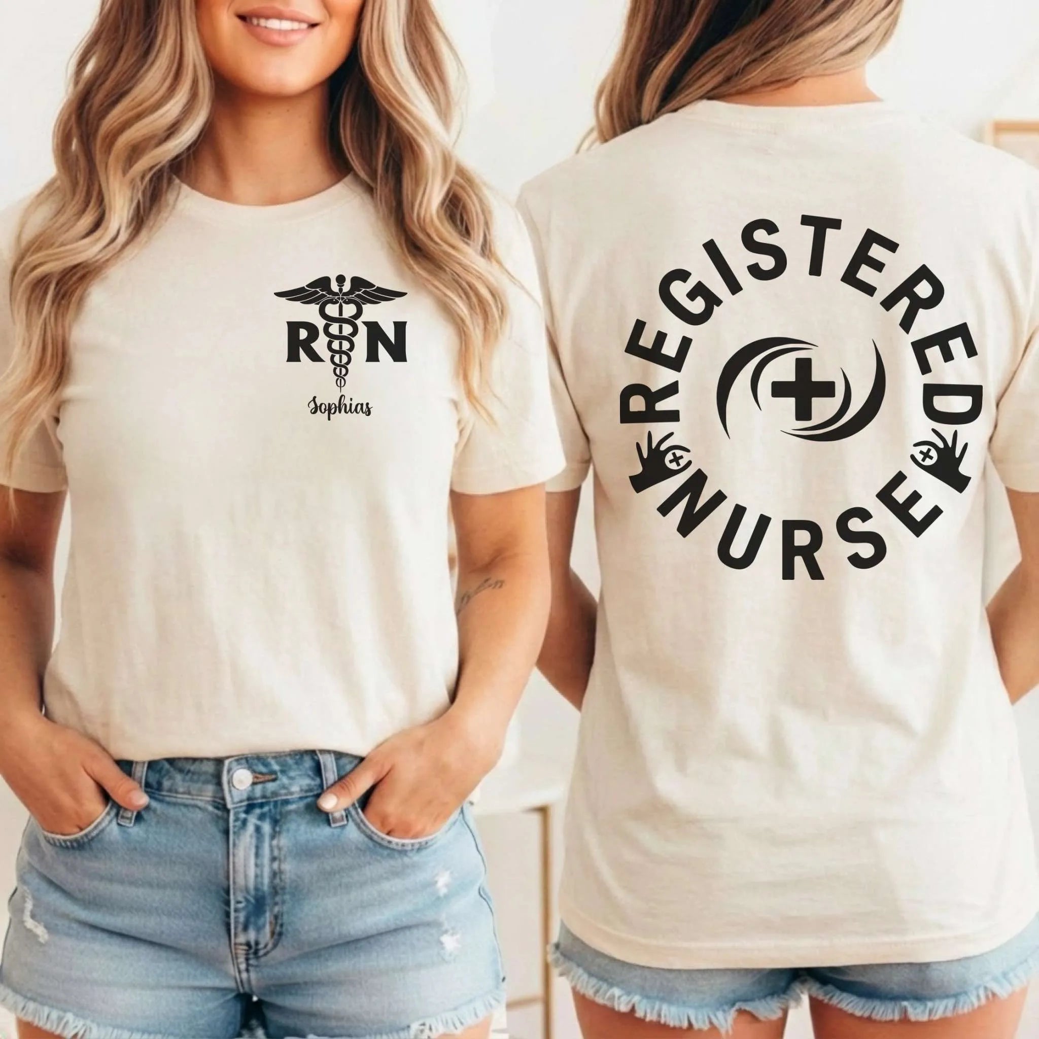Registered Nurse RN Caduceus Custom Nurse T-Shirt
