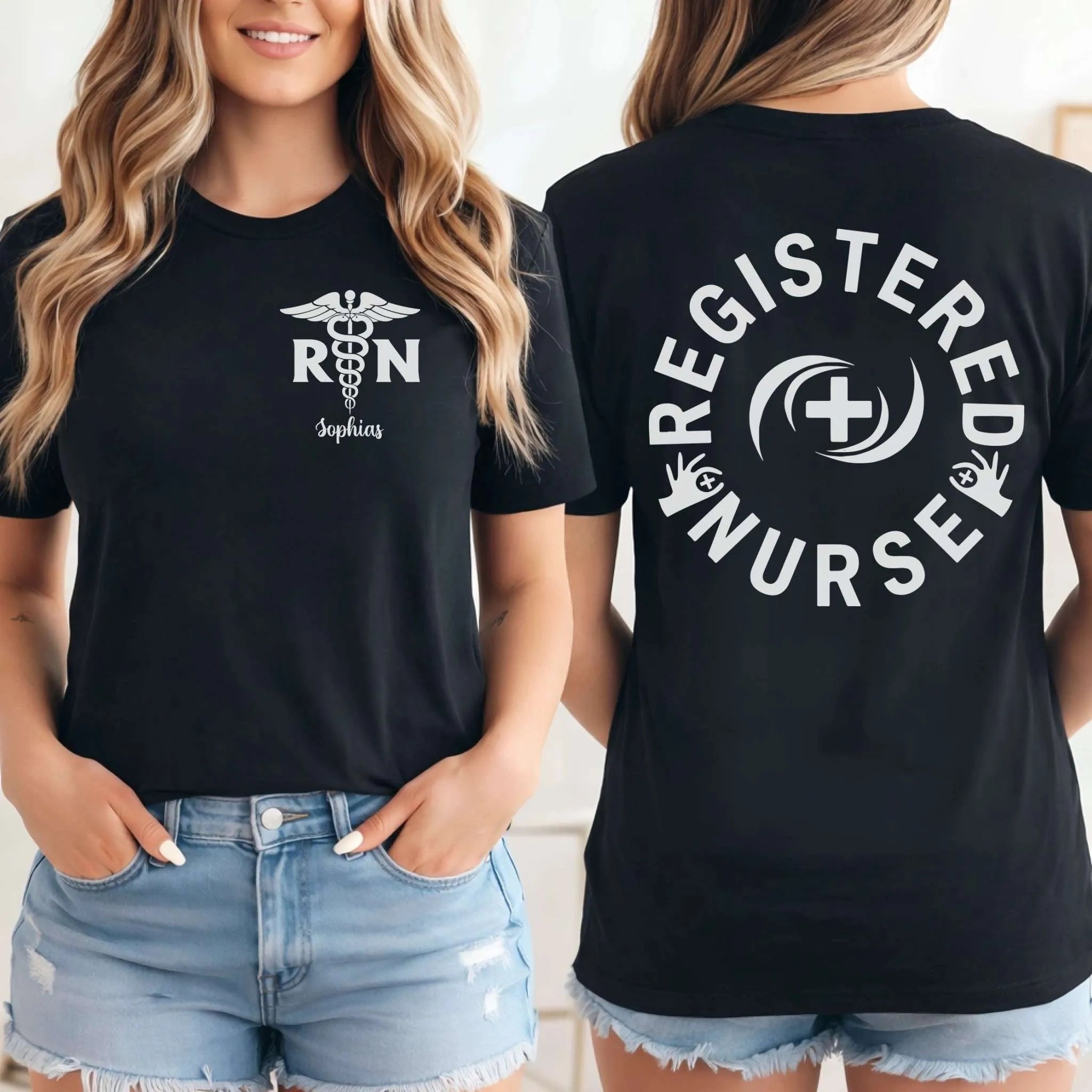 Registered Nurse RN Caduceus Custom Nurse T-Shirt