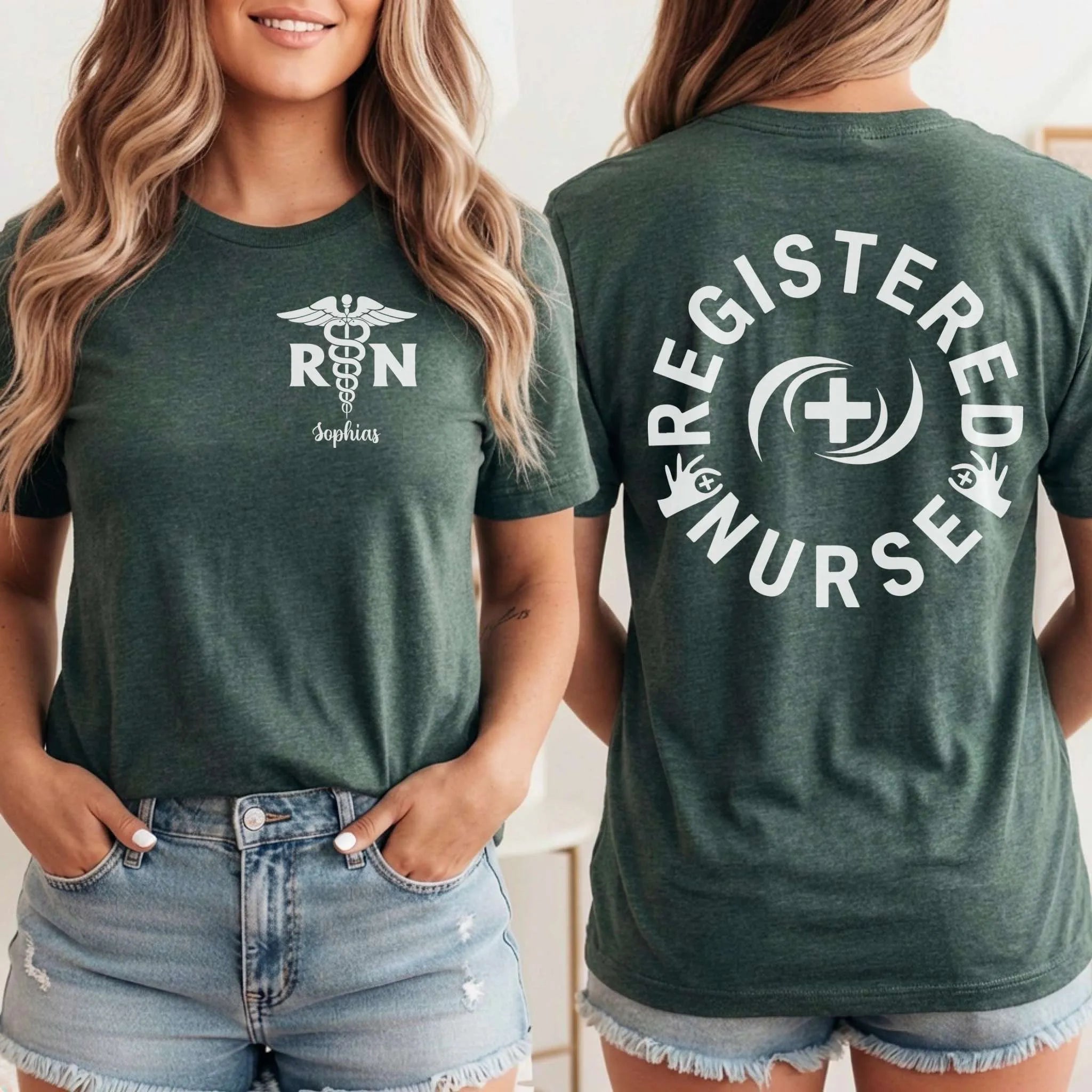 Registered Nurse RN Caduceus Custom Nurse T-Shirt
