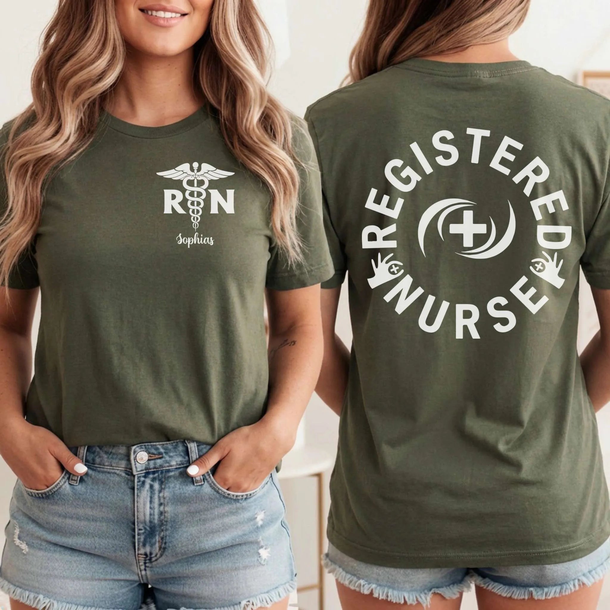 Registered Nurse RN Caduceus Custom Nurse T-Shirt