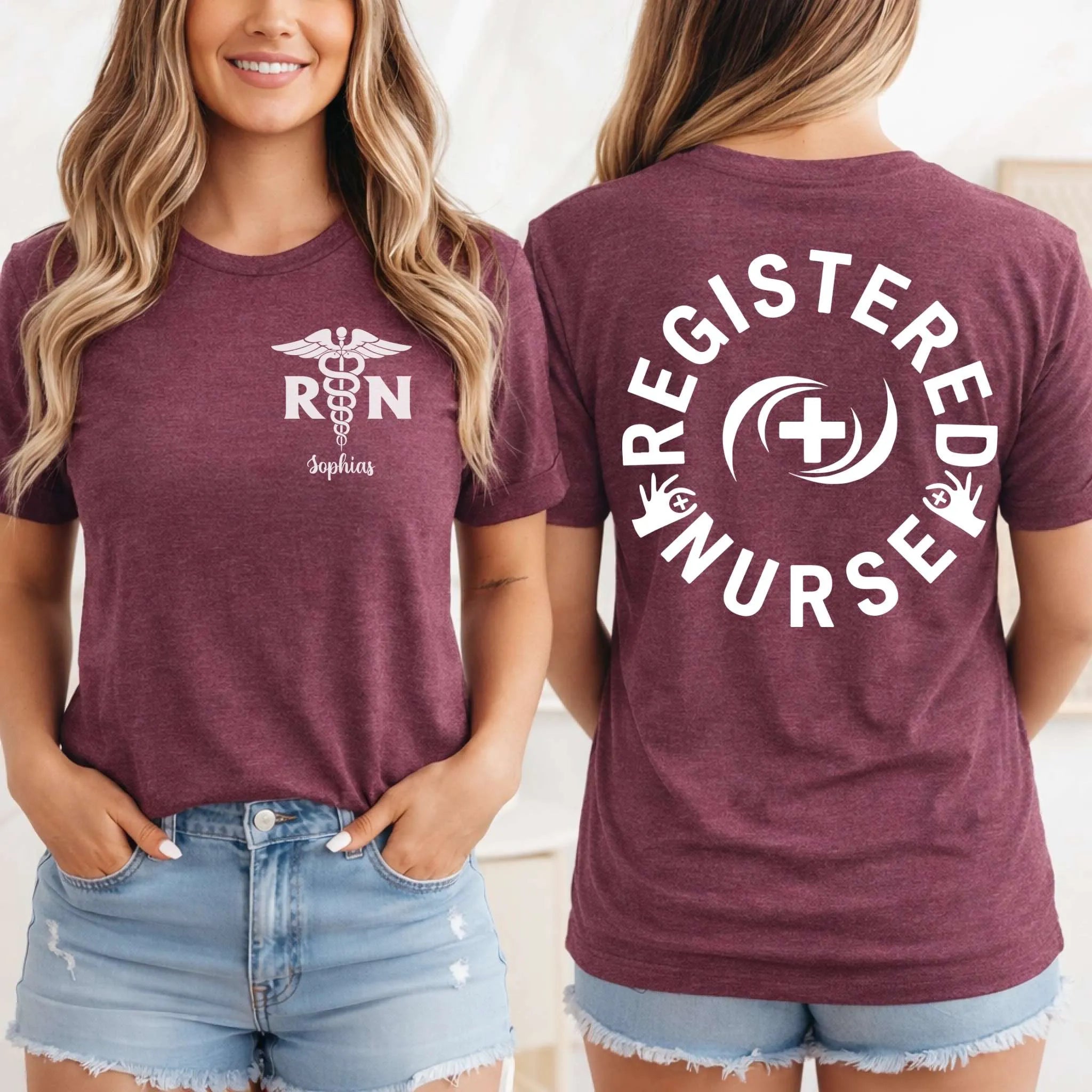 Registered Nurse RN Caduceus Custom Nurse T-Shirt