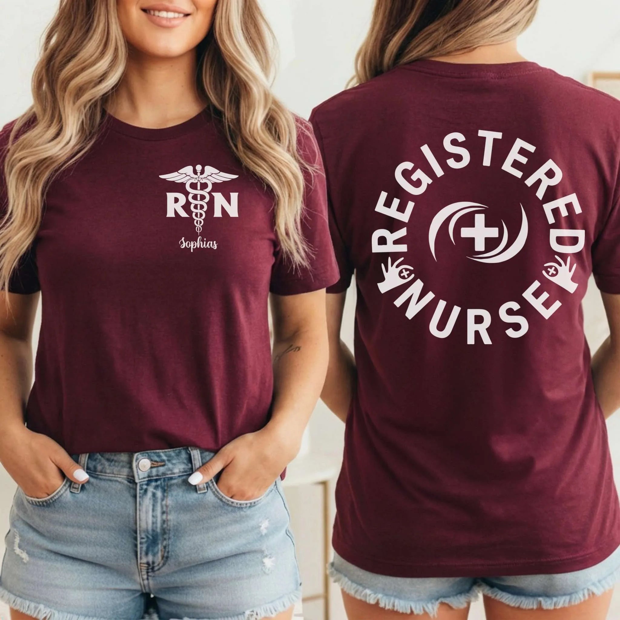 Registered Nurse RN Caduceus Custom Nurse T-Shirt