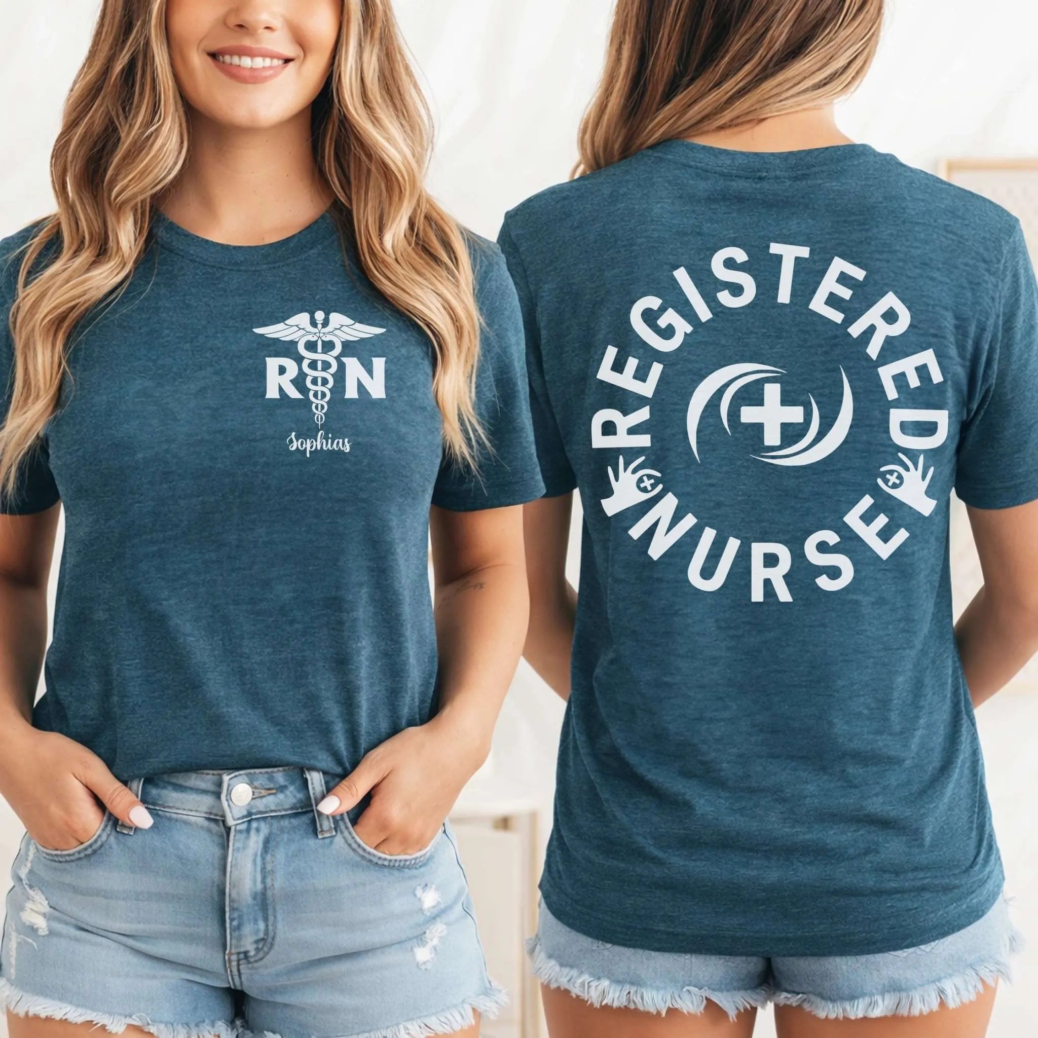 Registered Nurse RN Caduceus Custom Nurse T-Shirt