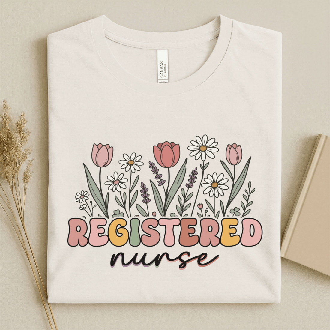 Nursehype Registered Nurse Wildflower Floral Boho RN Nurse Tee