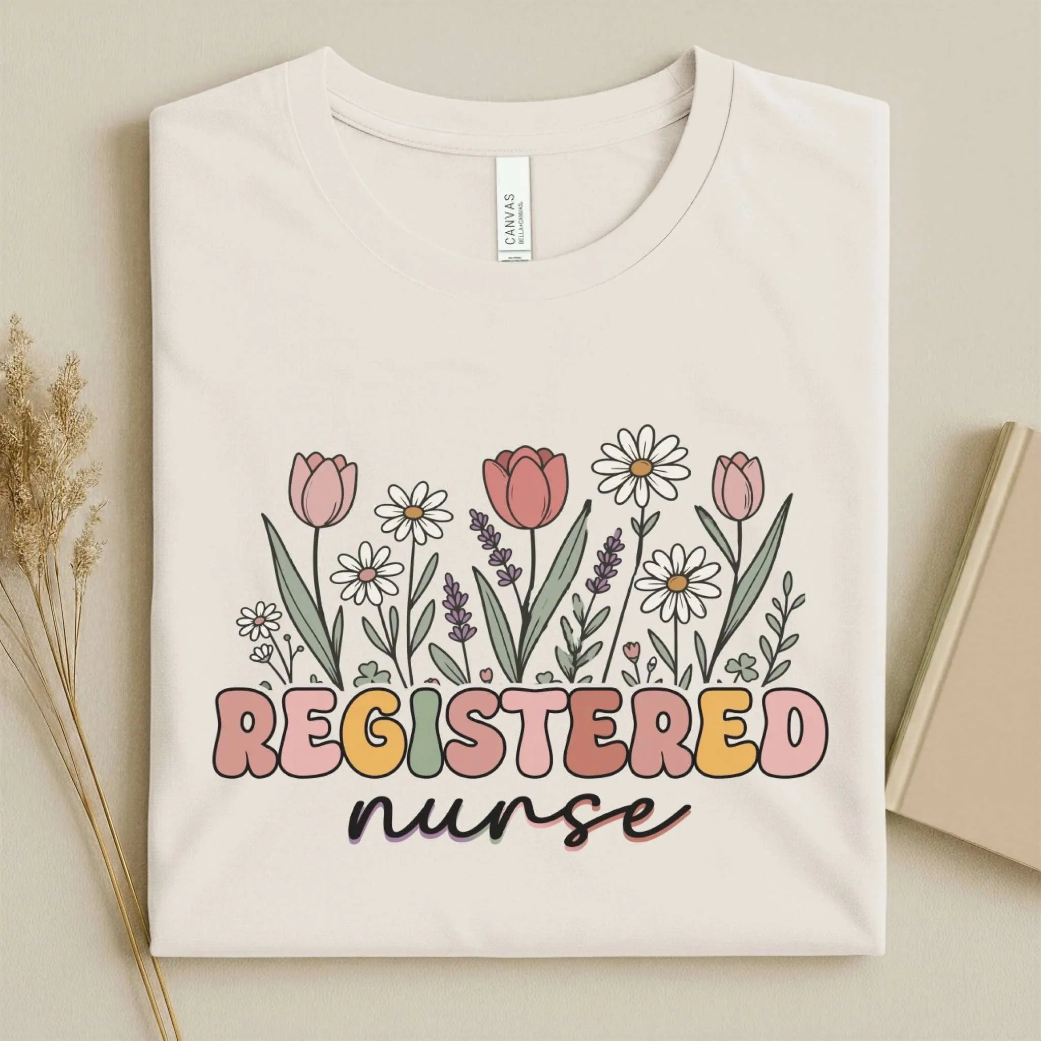 Registered Nurse Wildflower Floral Boho RN Nurse Tee