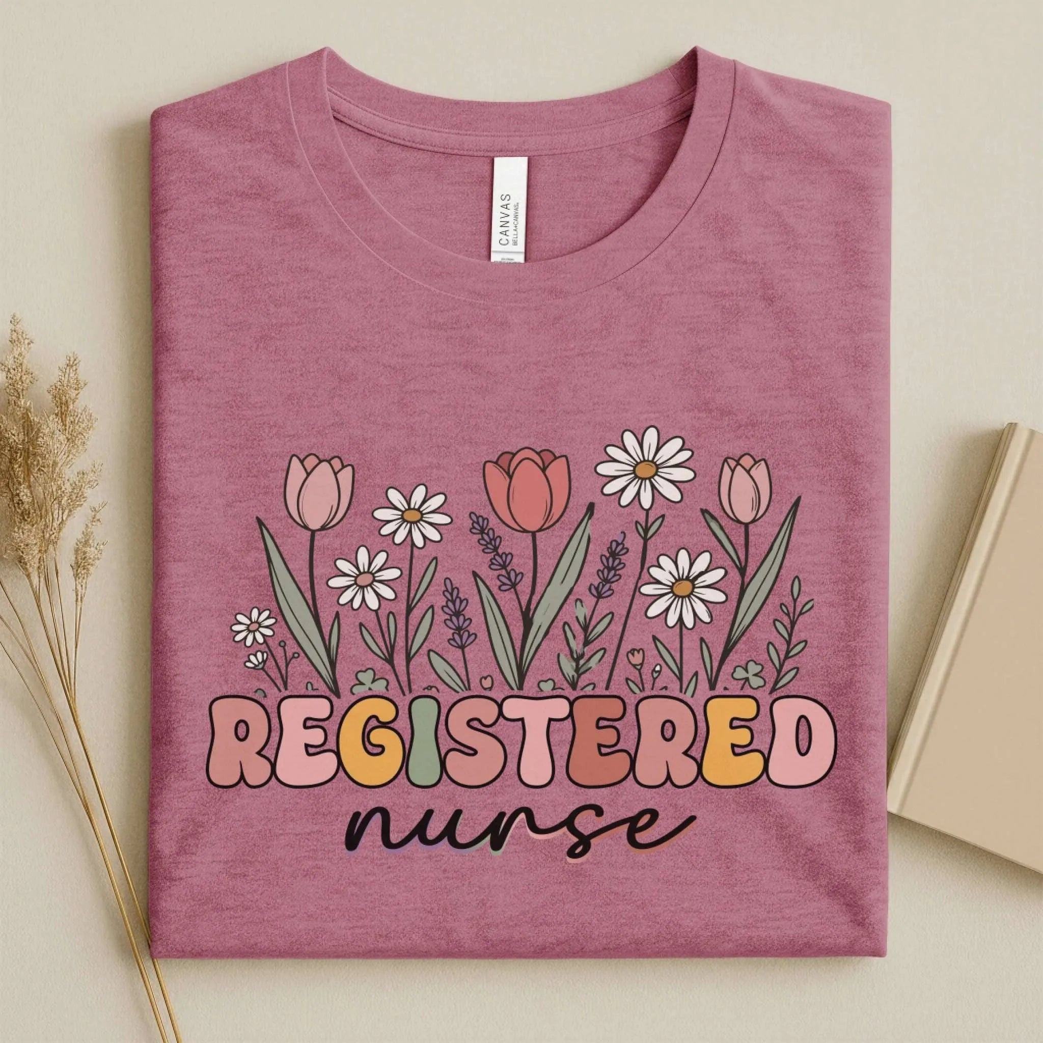 Registered Nurse Wildflower Floral Boho RN Nurse Tee