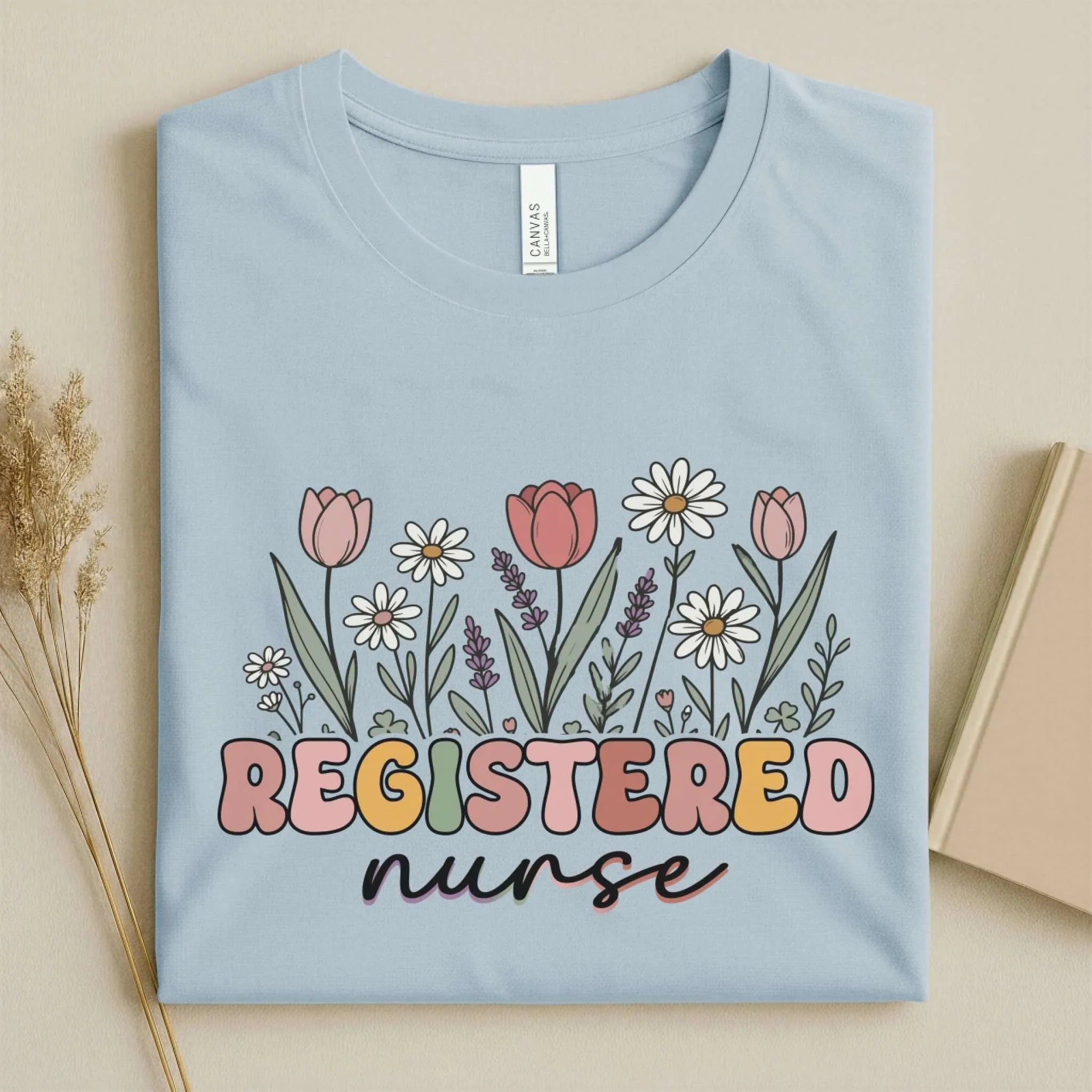 Registered Nurse Wildflower Floral Boho RN Nurse Tee
