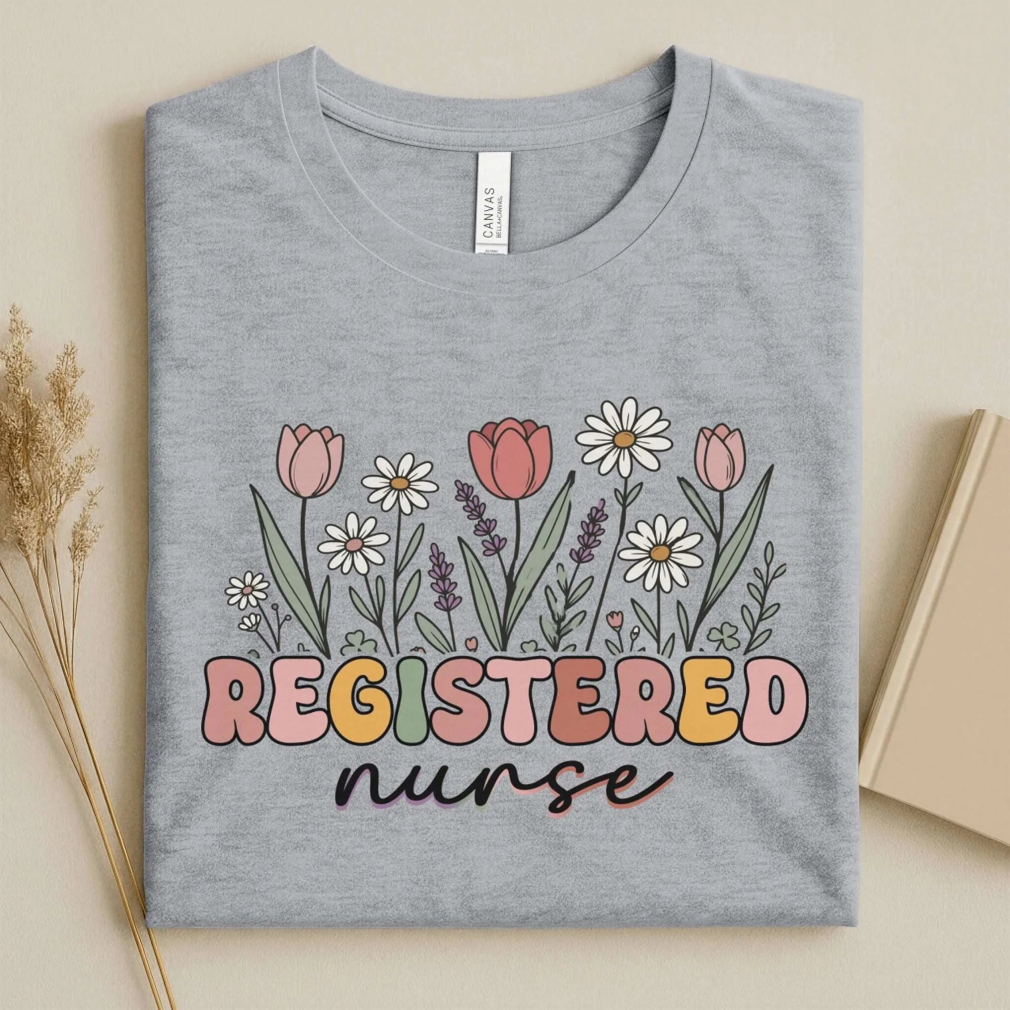 Registered Nurse Wildflower Floral Boho RN Nurse Tee
