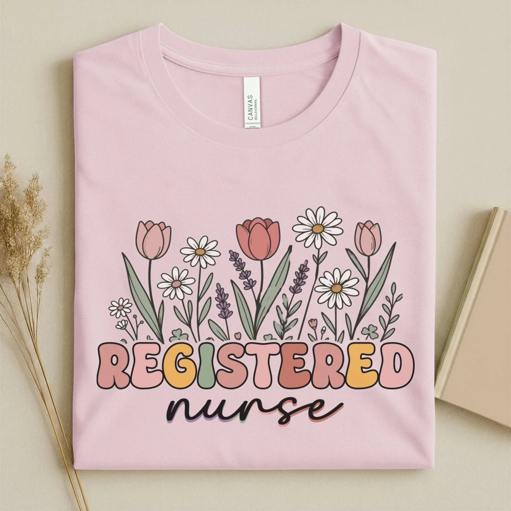 Registered Nurse Wildflower Floral Boho RN Nurse Tee