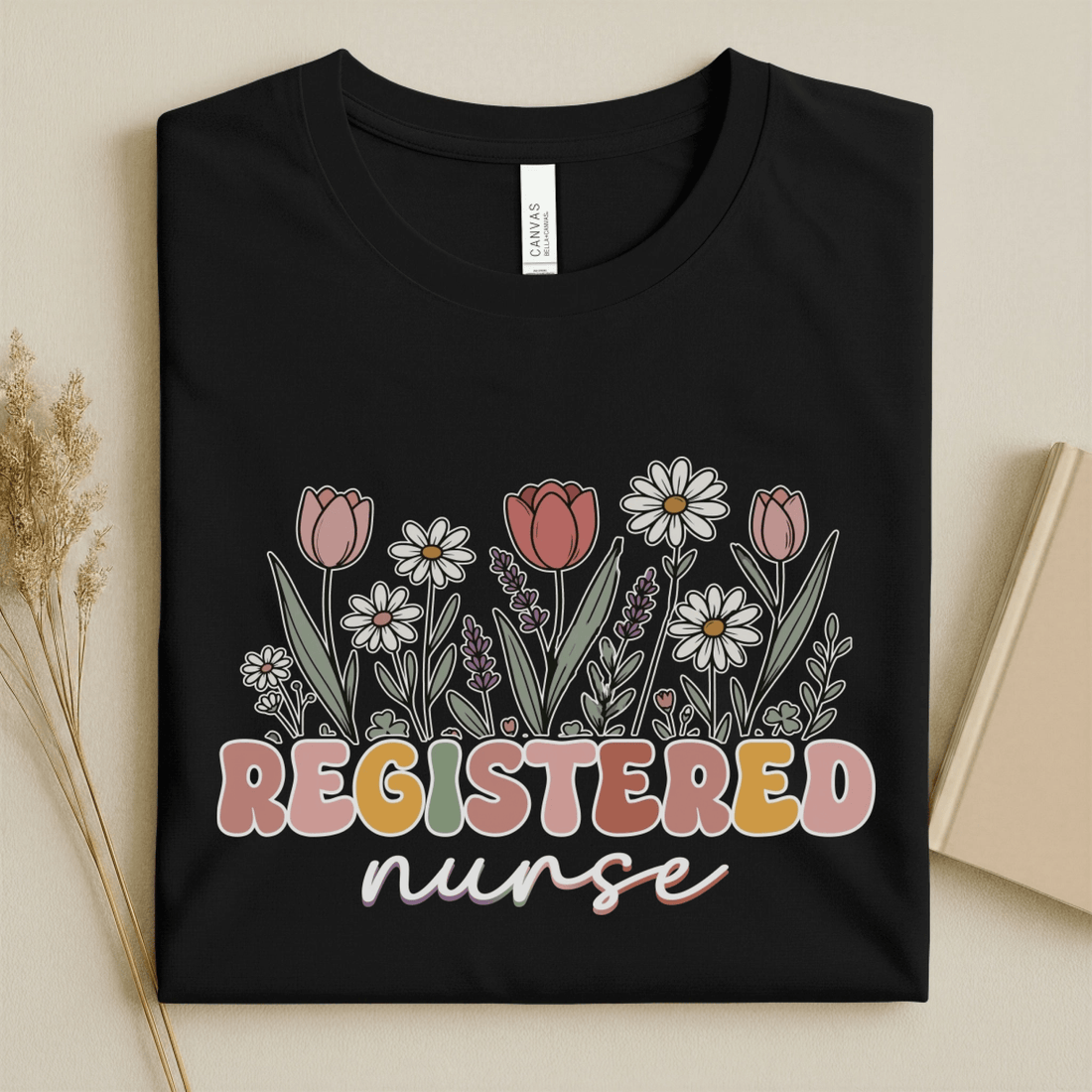 Nursehype Registered Nurse Wildflower Floral Boho RN Nurse Tee