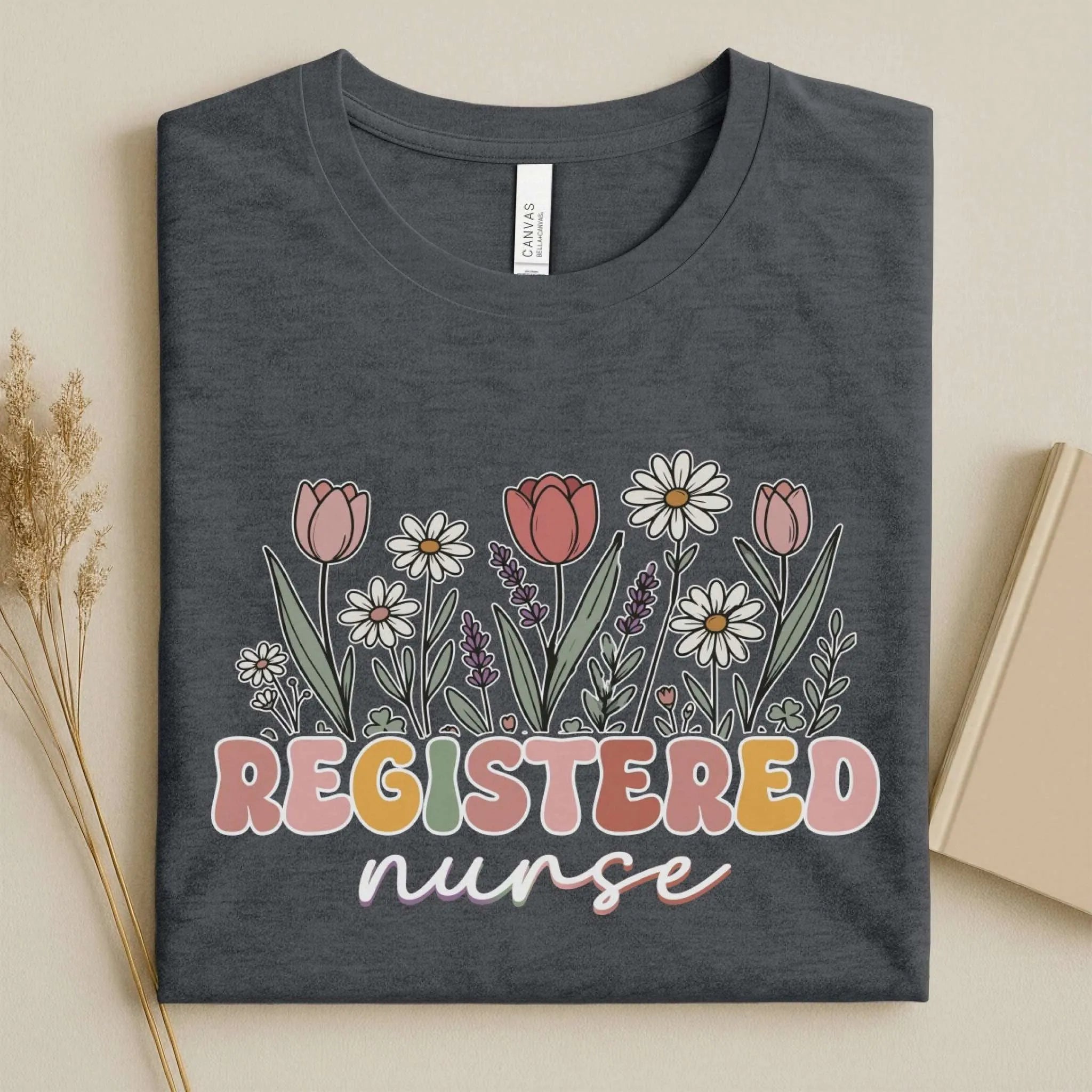 Registered Nurse Wildflower Floral Boho RN Nurse Tee