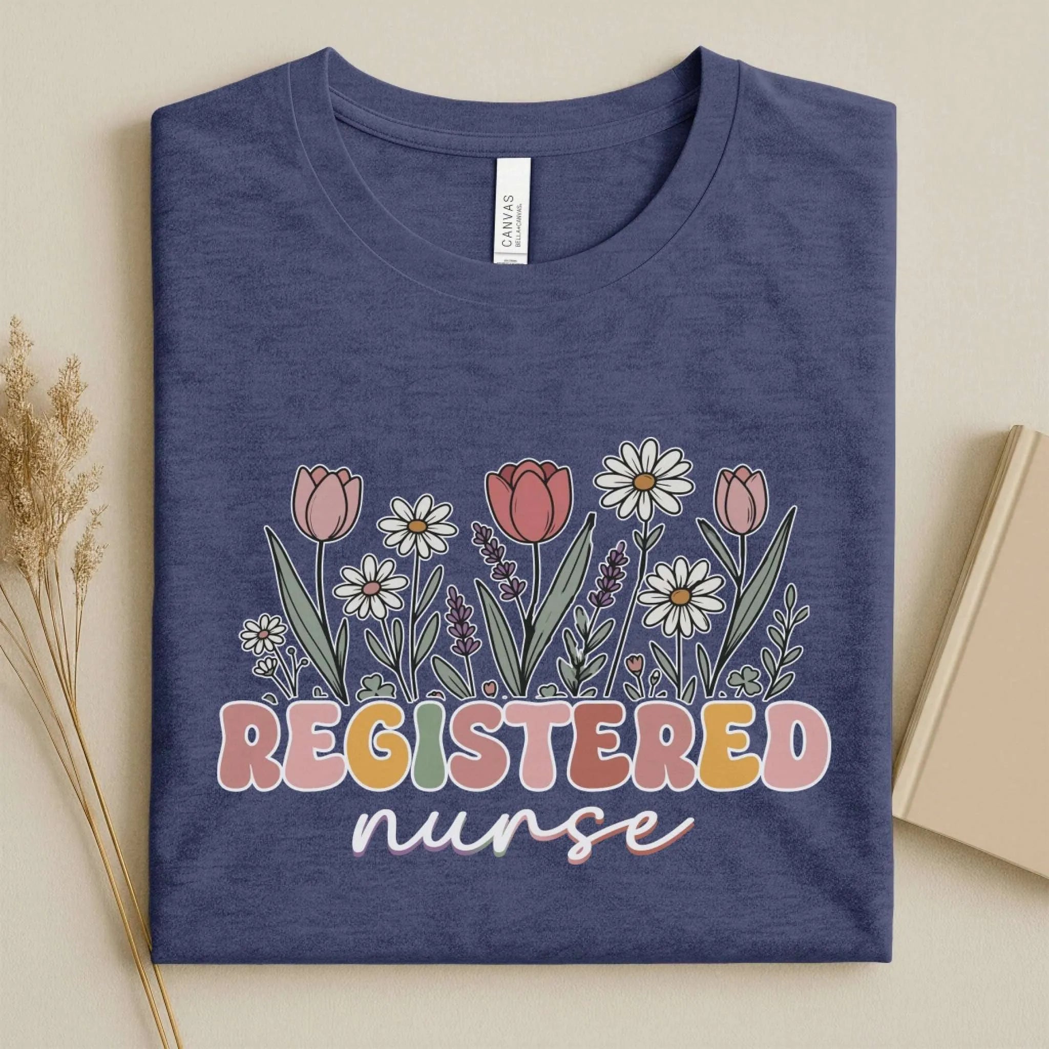 Registered Nurse Wildflower Floral Boho RN Nurse Tee