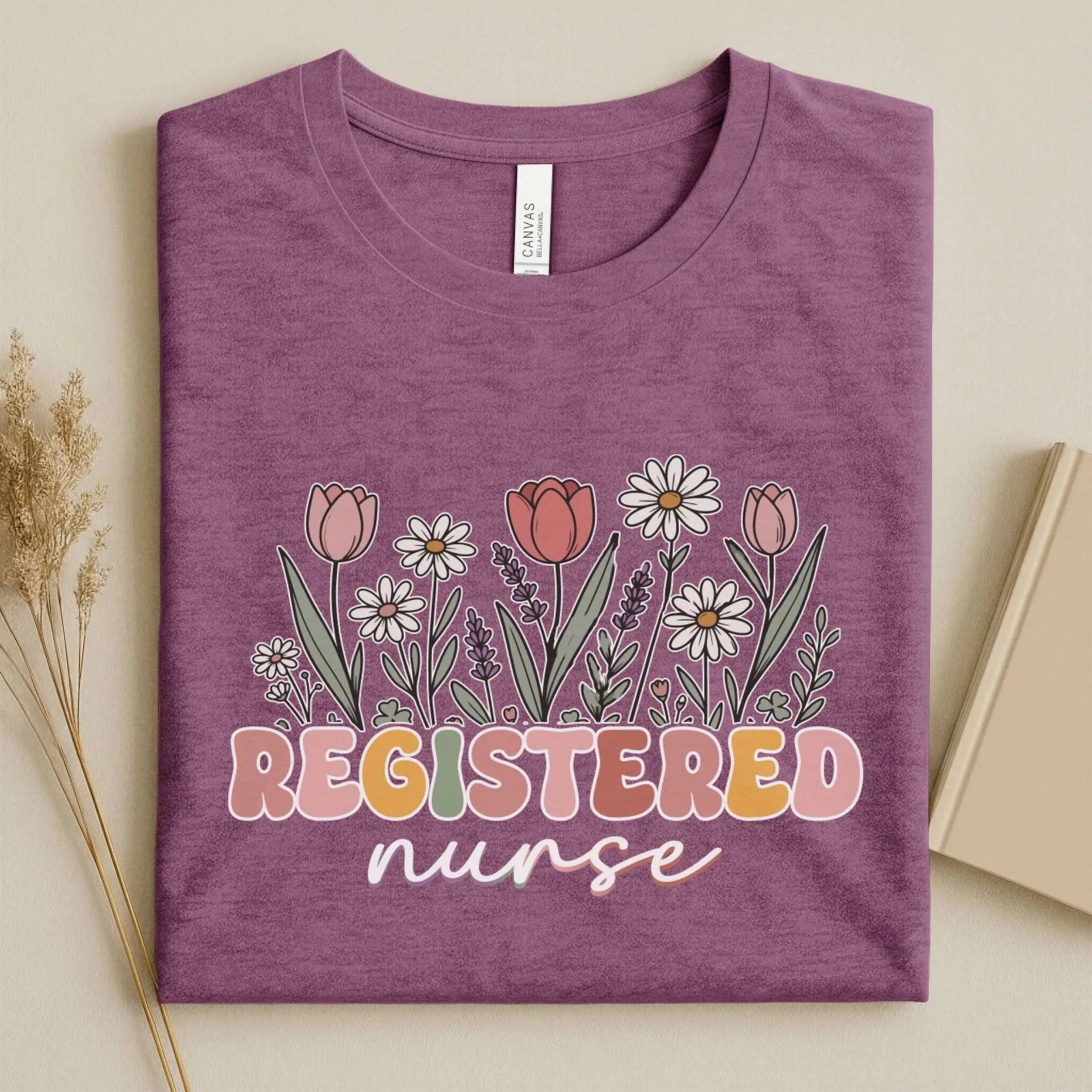 Registered Nurse Wildflower Floral Boho RN Nurse Tee