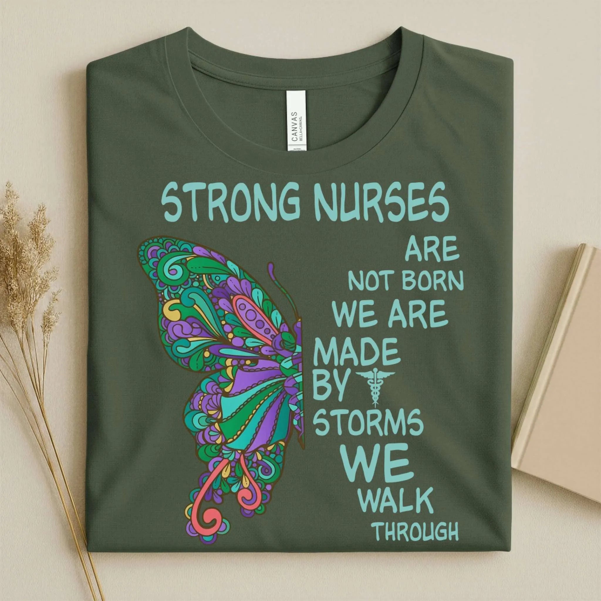 Strong Nurses Butterfly Boho Nurse T-Shirt