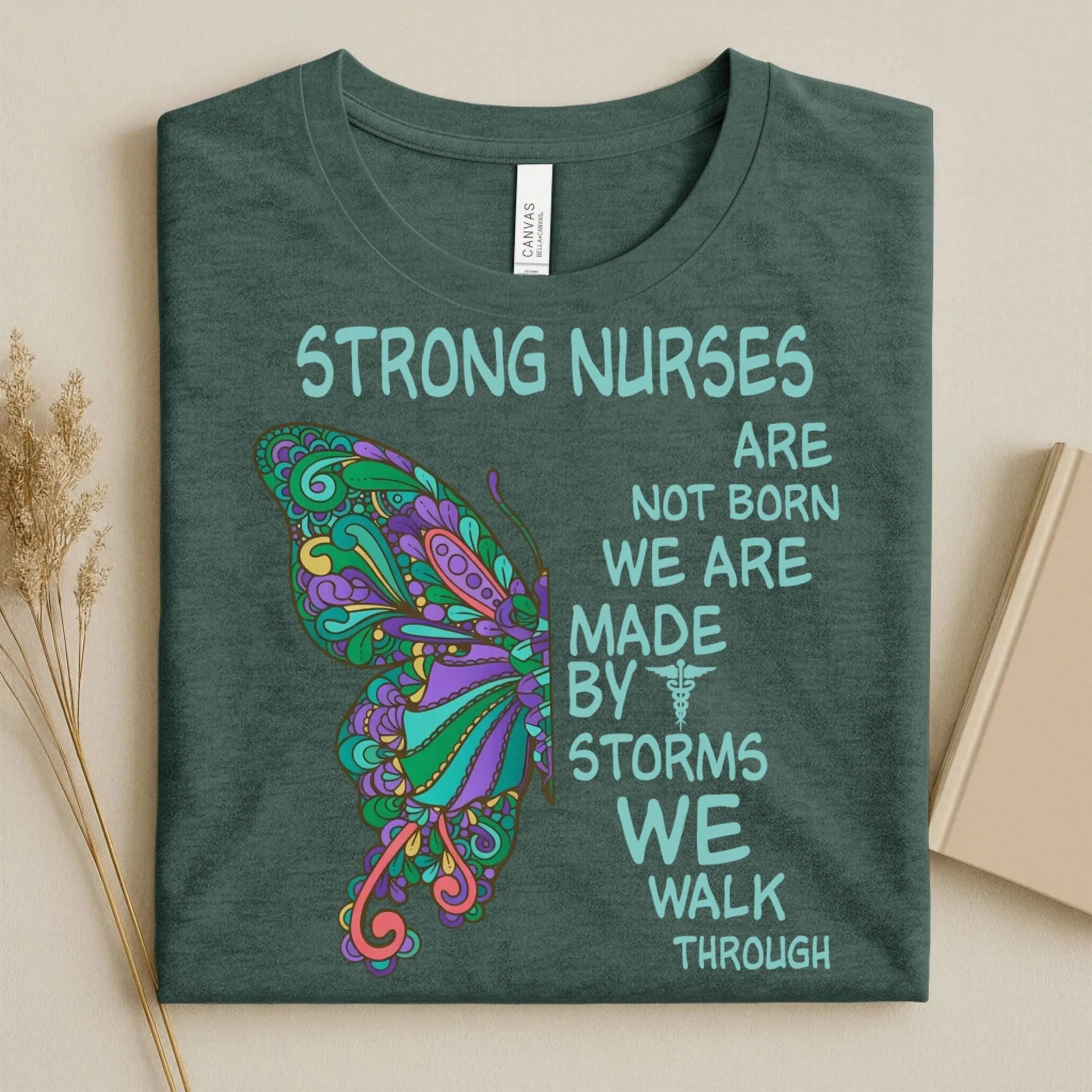 Strong Nurses Butterfly Boho Nurse T-Shirt