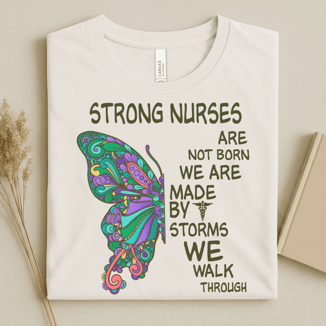 Nursehype Strong Nurses Butterfly Boho Nurse T-Shirt