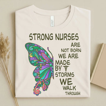 Strong Nurses Butterfly Boho Nurse T-Shirt