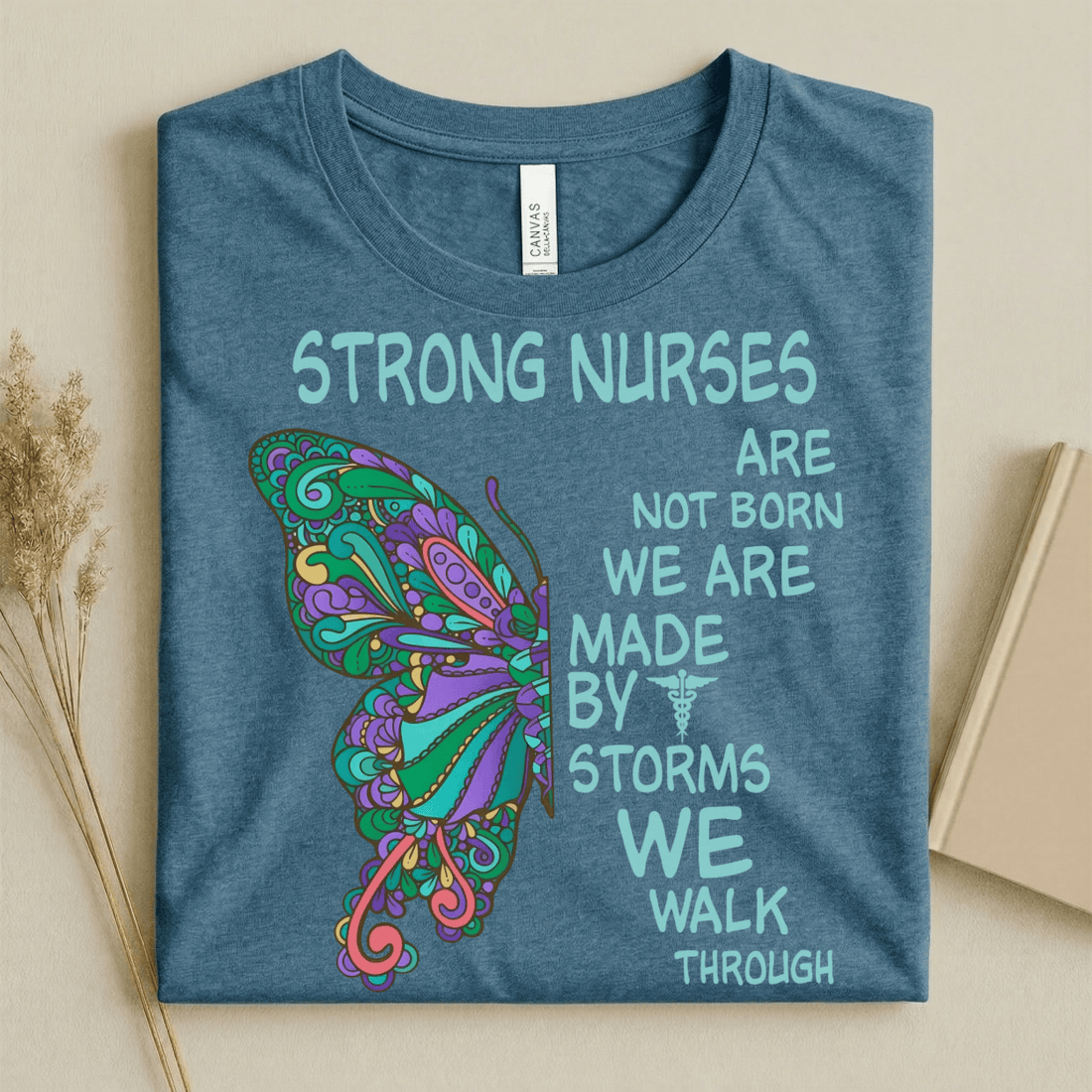 Nursehype Strong Nurses Butterfly Boho Nurse T-Shirt