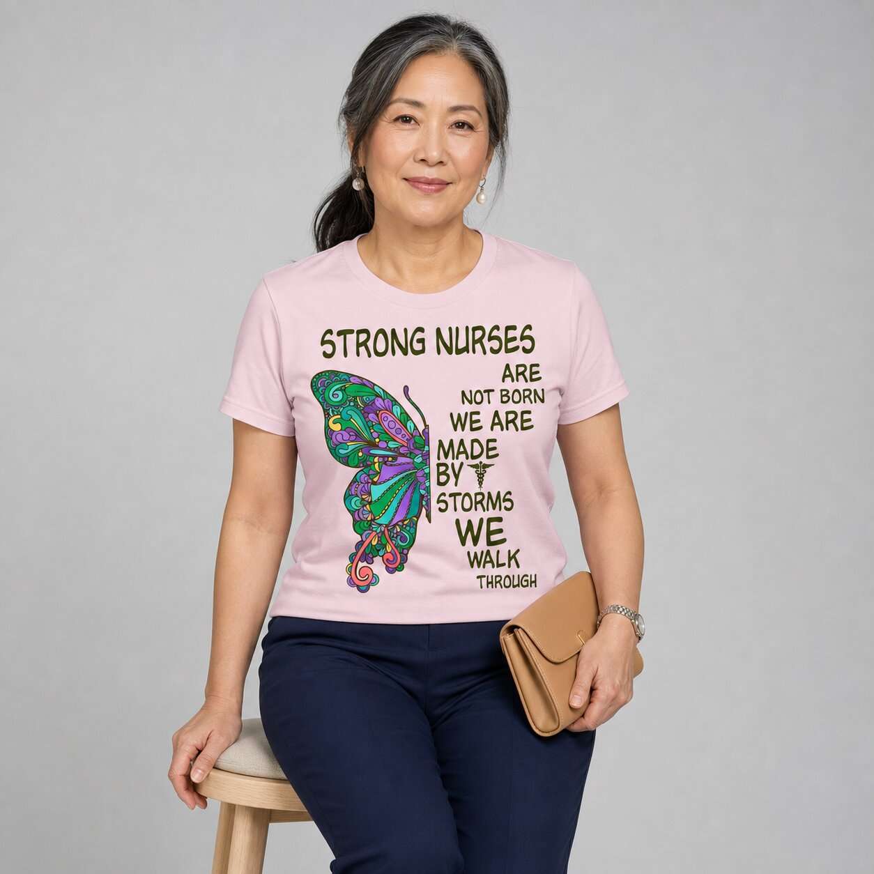 Strong Nurses Butterfly Boho Nurse T-Shirt