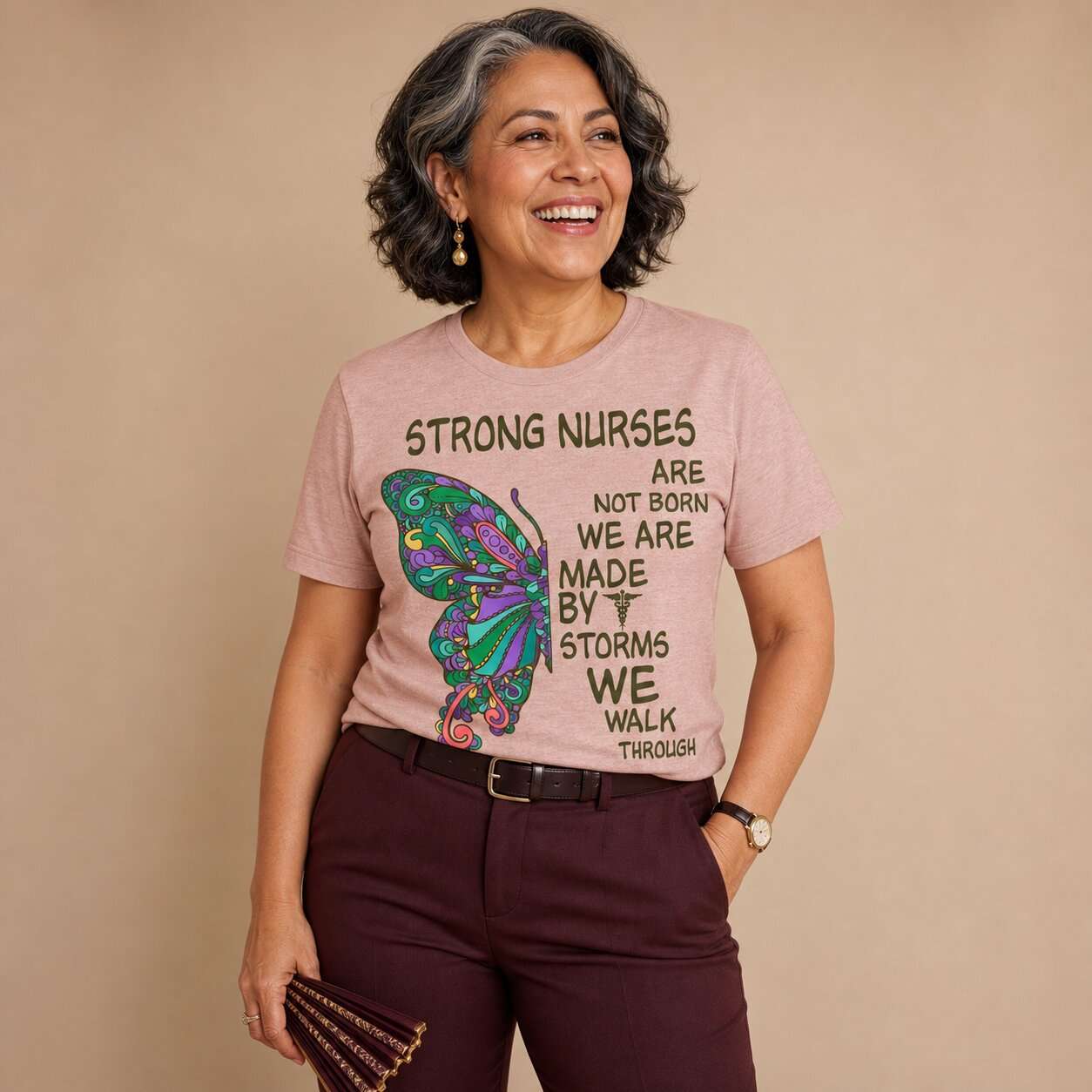 Strong Nurses Butterfly Boho Nurse T-Shirt