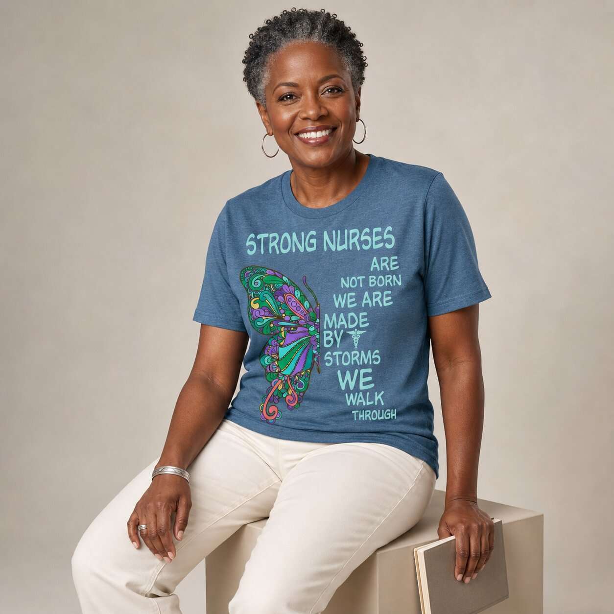 Strong Nurses Butterfly Boho Nurse T-Shirt