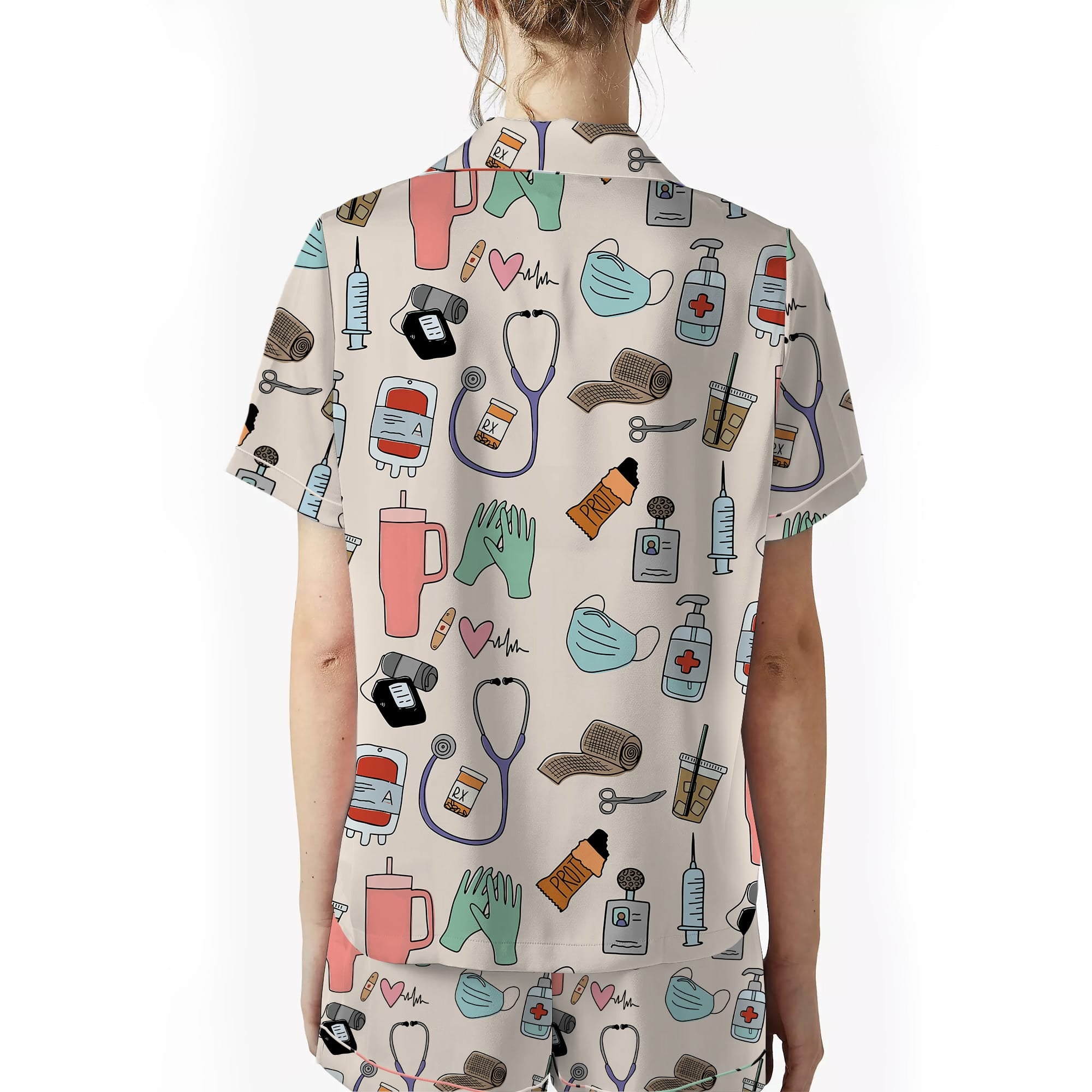 Nursehype Vintage Medical Icon Nurse Silky Pajama Set