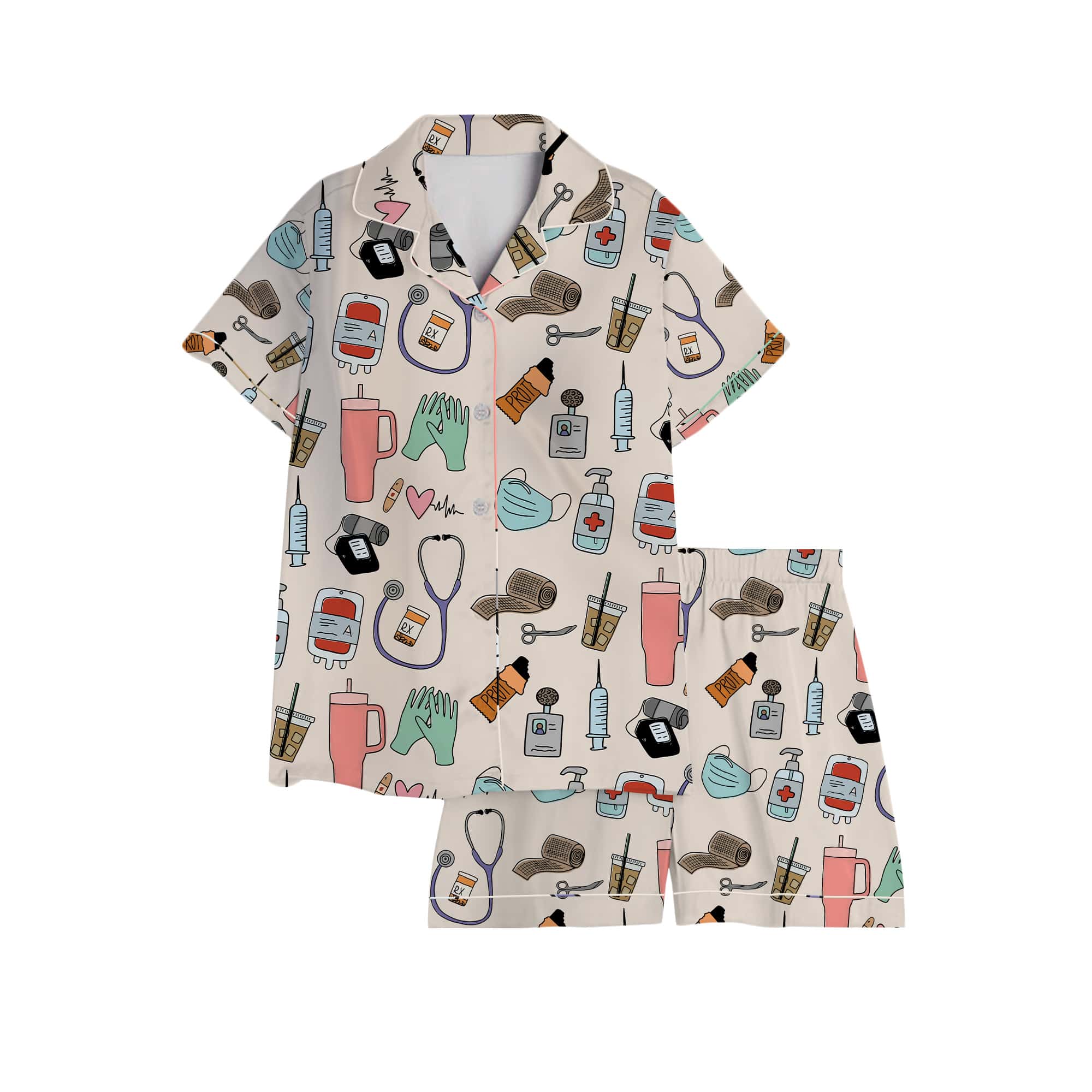 Nursehype Vintage Medical Icon Nurse Silky Pajama Set