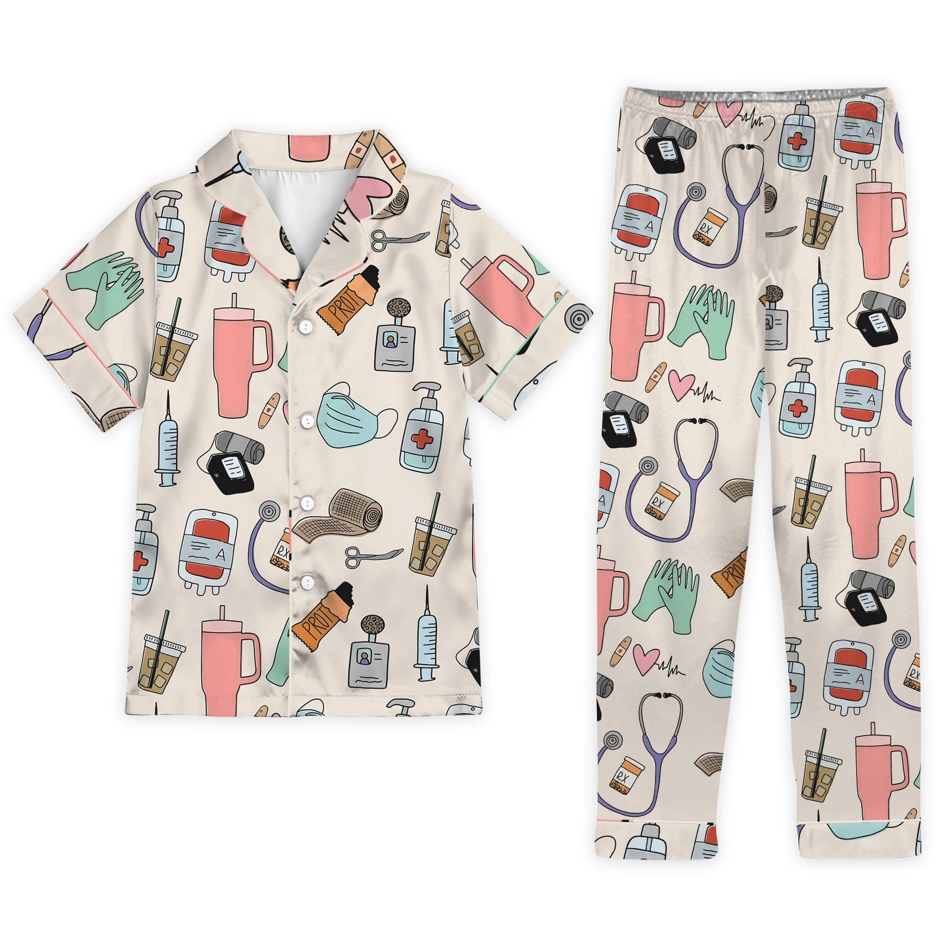 Nursehype Vintage Medical Icon Nurse Silky Pajama Set