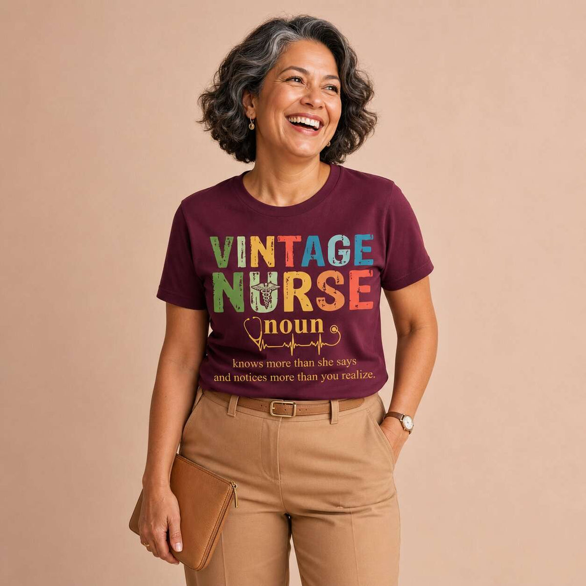 Vintage Nurse Noun Bella Canvas Nurse T-Shirt