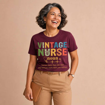 Vintage Nurse Noun Bella Canvas Nurse T-Shirt